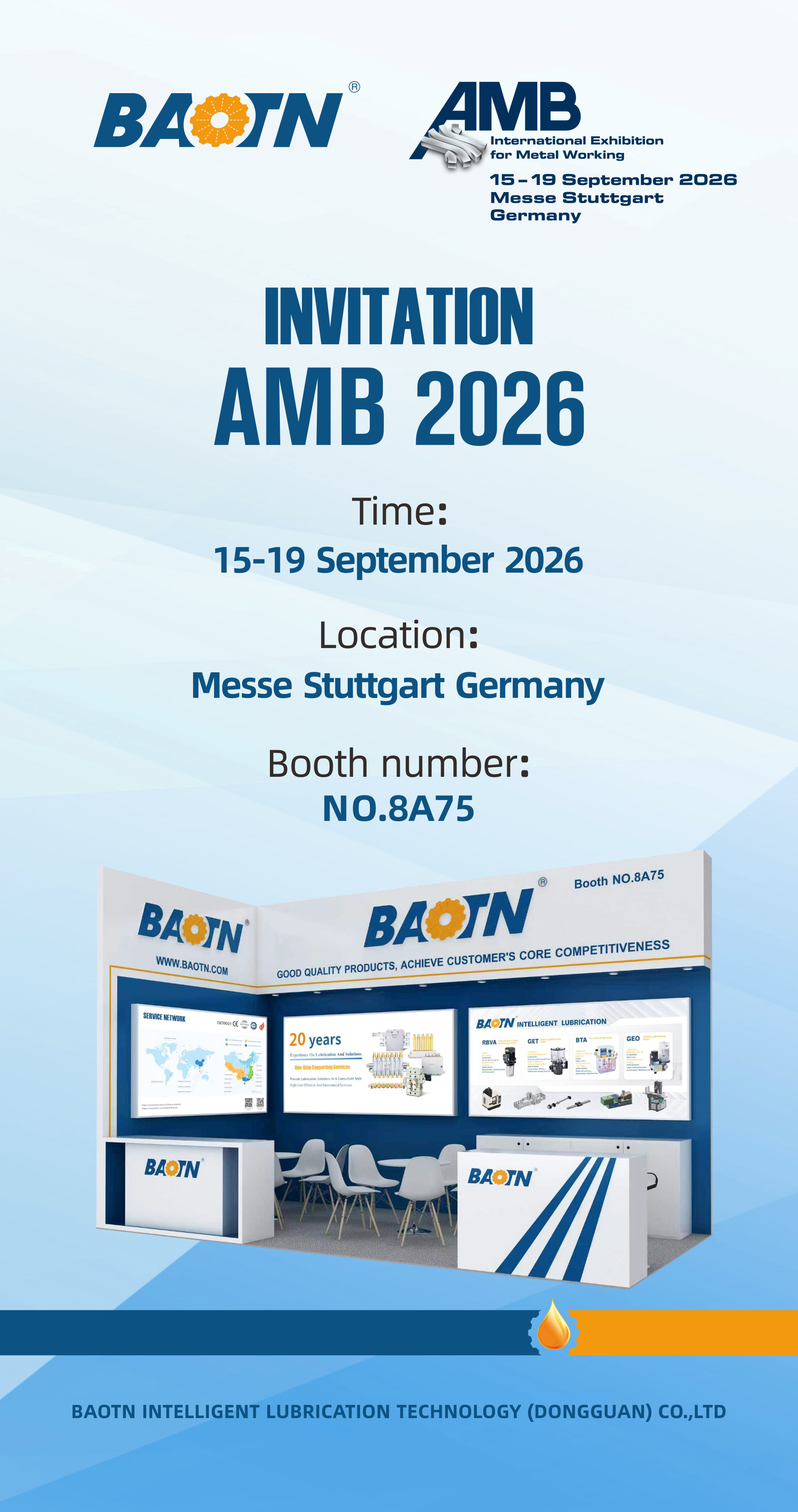 Meet BAOTN at AMB Stuttgart 2026 – Explore Advanced Automatic Lubrication Solutions